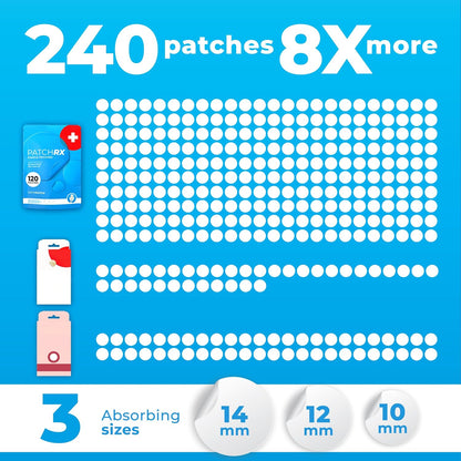 Pimple Patches for Face (240 Patches), Hydrocolloid Acne Patches with Tea Tree Oil, Pimple Patch Pimple Stickers - Hydrocolloid Patch Acne Dots - Acne Pimple Patches for Face - Zit Patches