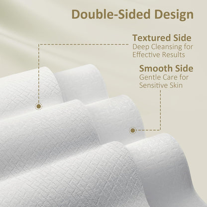Face Towels, Disposable Biodegradable Facial Towels for Sensitive Skin, Lint- Free Face Wipes for Washing Face, Skincare and Makeup Remover, Dry Wipes, 10"×12" Extra Large, 50 Count