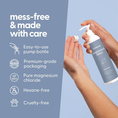 Unscented Magnesium Lotion for Sleep & Leg Cramps, Suitable for Sensitive Skin, Helps with Muscle Relaxation, Soothes Tired Legs & Foot Aches and Supports Restful Nights, 8 Fl Oz by M3