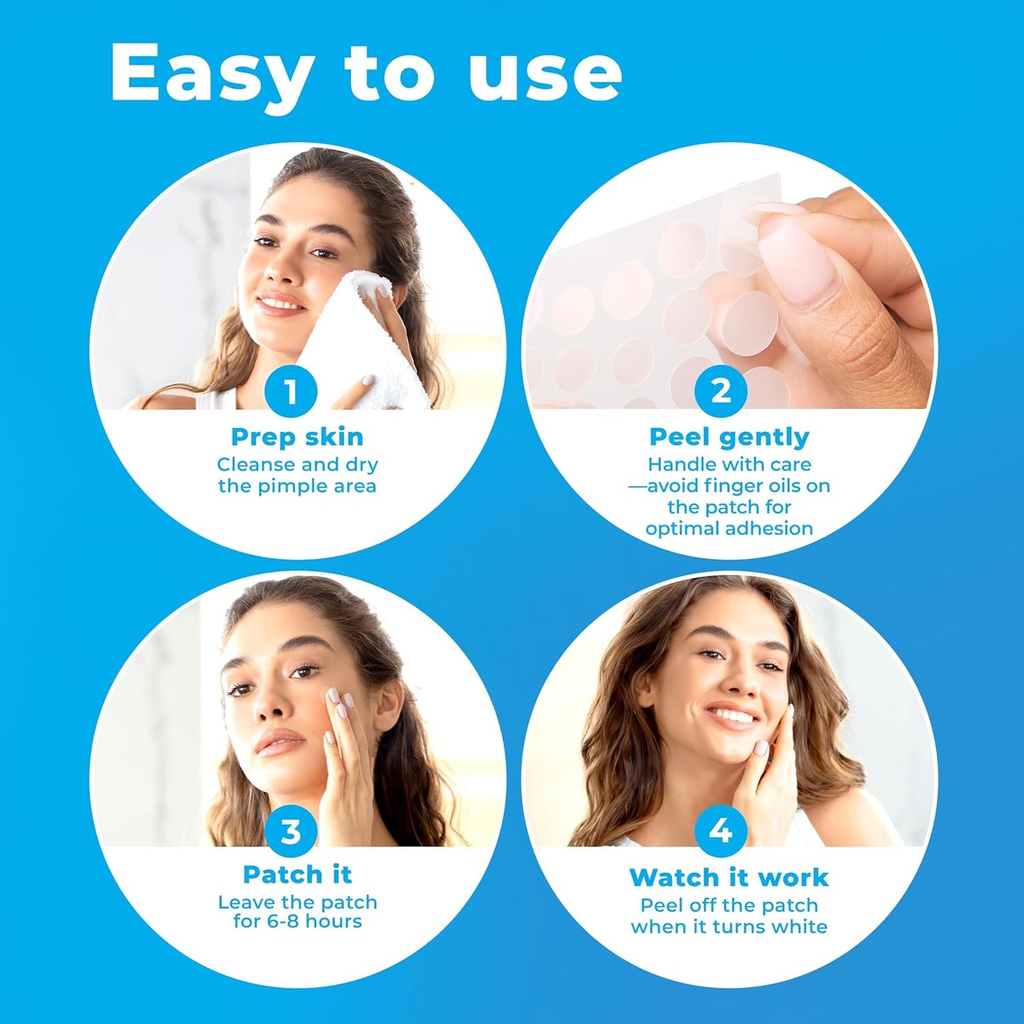 Pimple Patches for Face (240 Patches), Hydrocolloid Acne Patches with Tea Tree Oil, Pimple Patch Pimple Stickers - Hydrocolloid Patch Acne Dots - Acne Pimple Patches for Face - Zit Patches